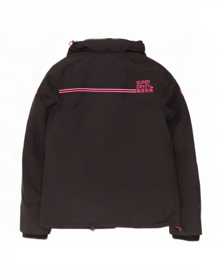 Superdry Windcheater Graphic Windbreaker Jacket pentru femei UK 16 Large Black