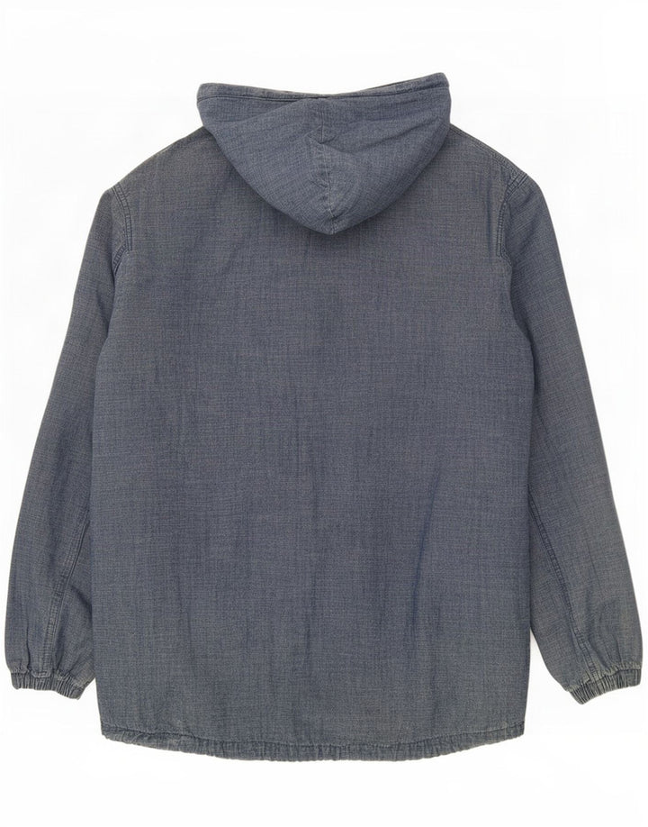 Bomber Pull & Bear pentru bărbați cu glugă, UK 38, bumbac albastru mediu