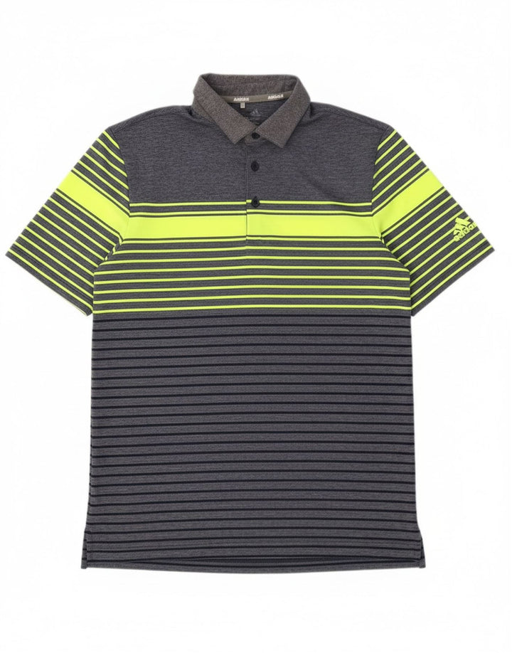 Tricou polo pentru bărbați Adidas XS bleumarin cu dungi din poliester