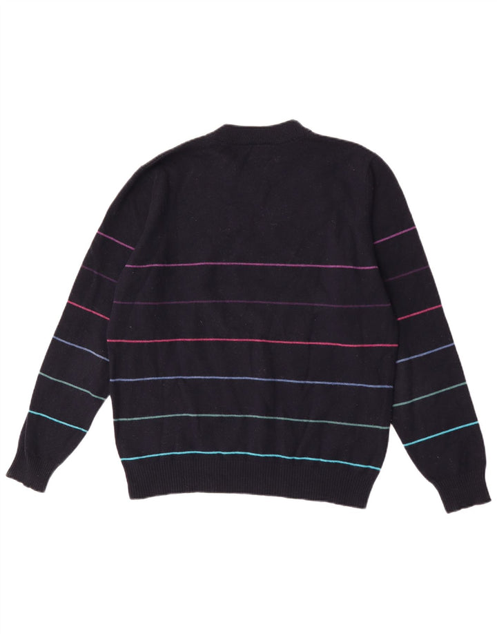 Pulover pentru bărbați Lacoste cu decolteu triplu, mărimea 3, cu dungi mici, bleumarin