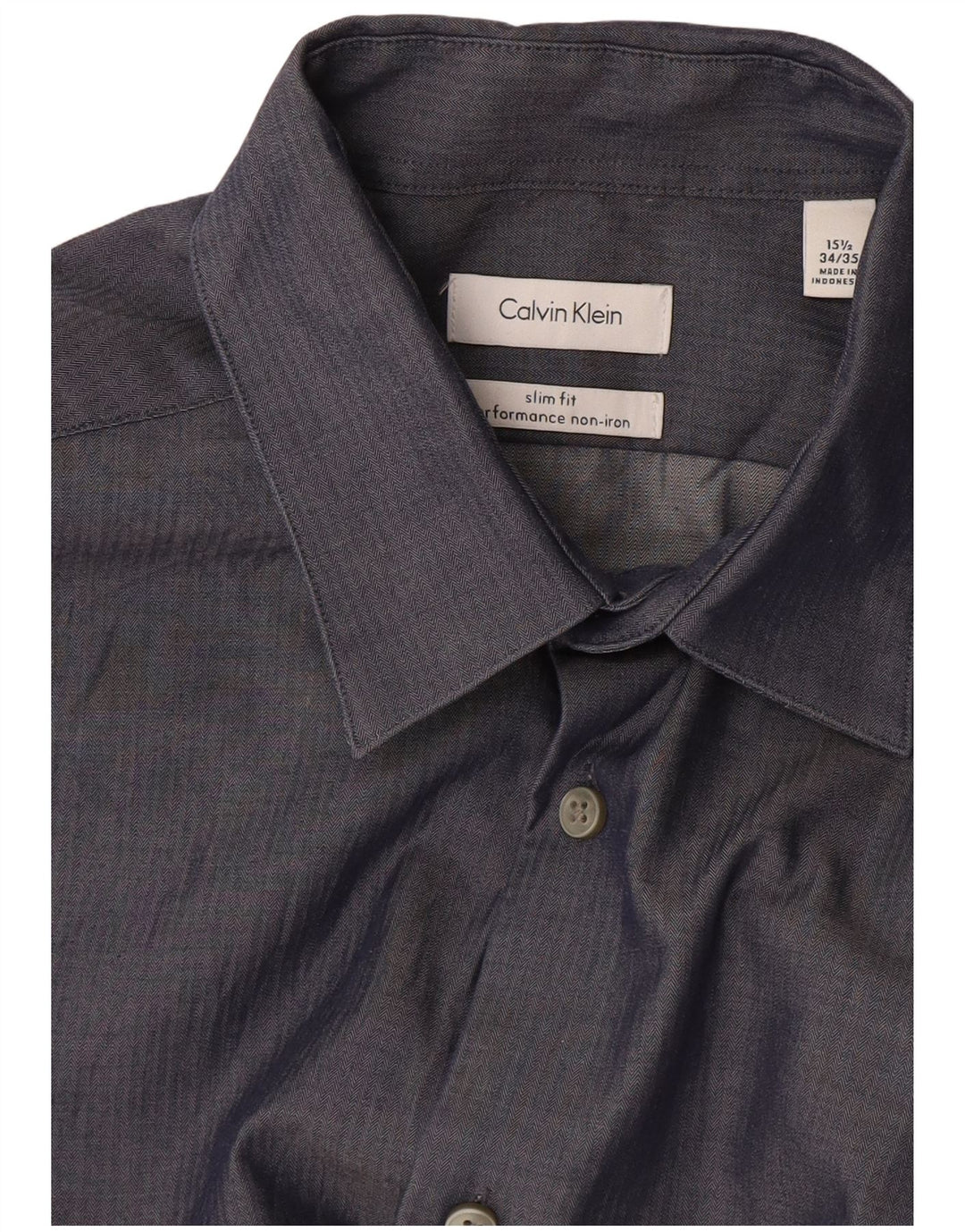 Cămașă pentru bărbați Calvin Klein Jeans Mărimea 15 1/2 Mediu Bluemarin Herringbone