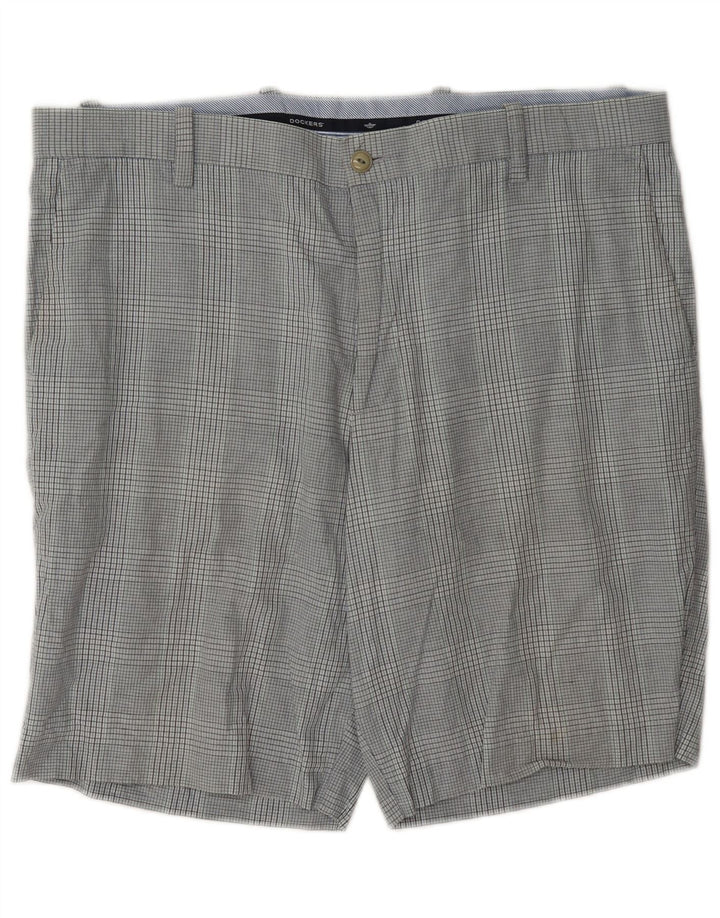Pantaloni scurți chino Dockers pentru bărbați W38 XL, bumbac cu carouri gri