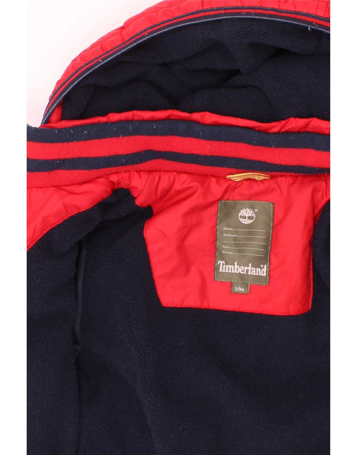 Jachetă căptușită cu glugă Timberland pentru băieți 2-3 ani poliester roșu