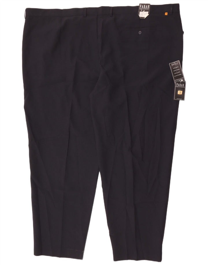 Pantaloni casual drepti pentru bărbați Farah L60 L33 Poliester bleumarin