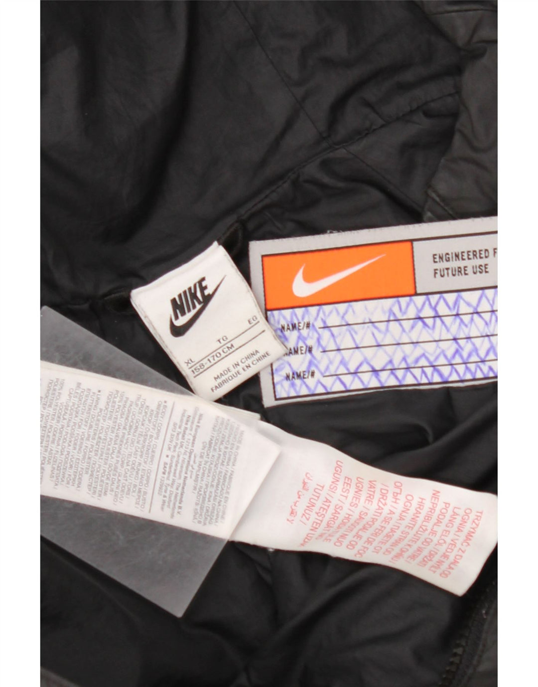 Jachetă căptușită cu glugă NIKE băieți 13-14 ani XL poliester negru