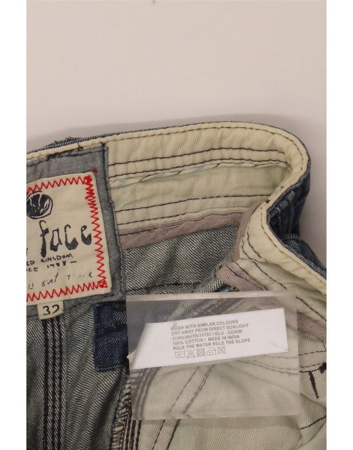 FAT FACE Pantaloni scurți cargo din denim pentru bărbați W32 bumbac albastru mediu