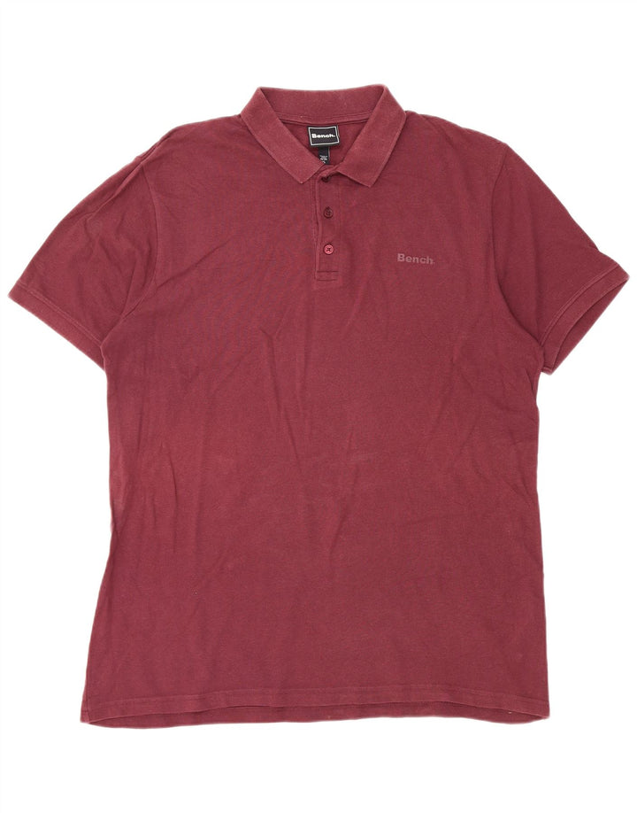 Tricou polo pentru bărbați Bench XL bumbac burgundă