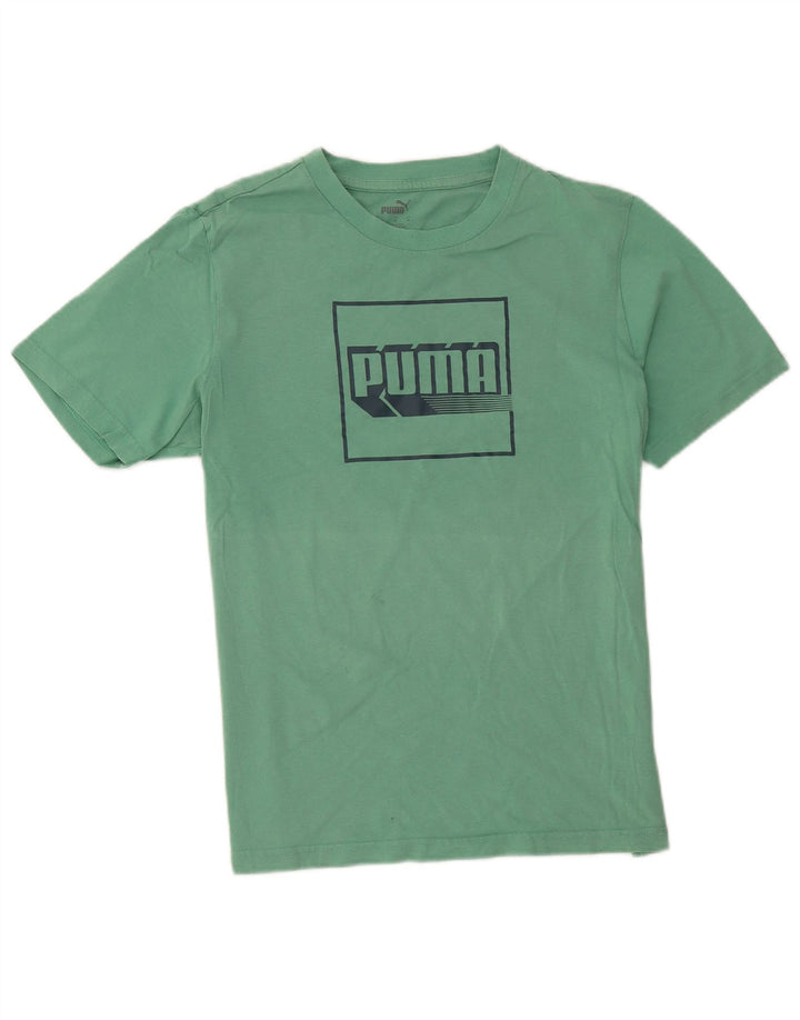 Tricou grafic Puma pentru bărbați Top din bumbac turcoaz mediu