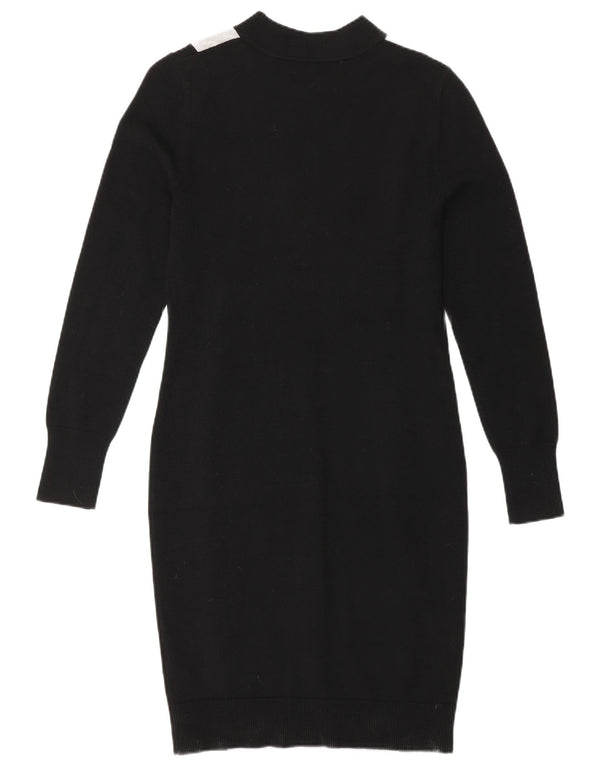 Karen Millen Rochie cu mânecă lungă pentru damă cu pulover UK 12 Medium Black Colorblock