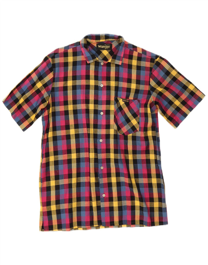 Cămașă cu mânecă scurtă pentru bărbați Wrangler Mărimea 37 14 1/2 mică, multicoloră