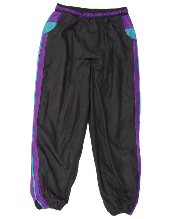 Pantaloni de trening vintage pentru bărbați Joggeri, medii, negru, color block