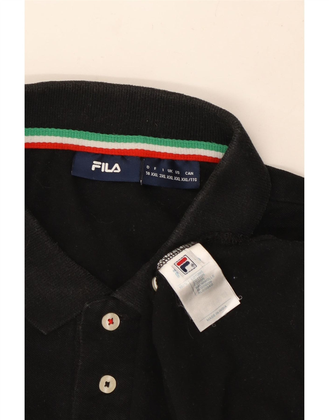Tricou polo pentru bărbați FILA 2XL bumbac negru