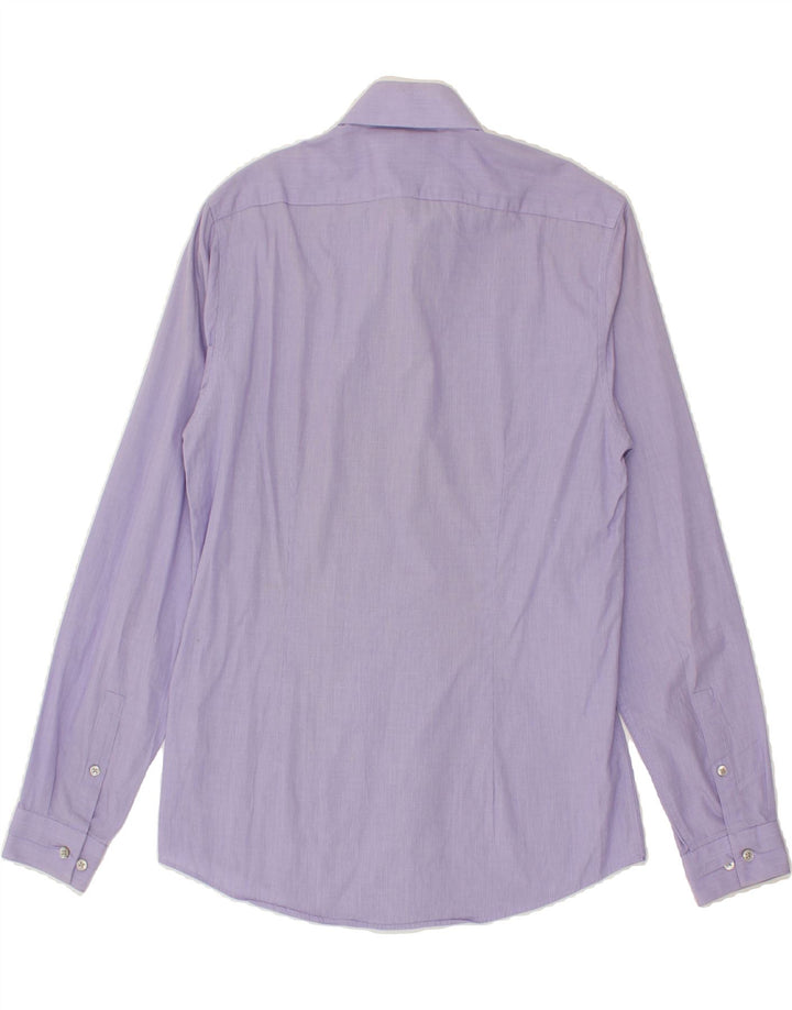 CALVIN KLEIN Mens Fitted Shirt SIze 15 Medium Purple Cotton Vintage Calvin Klein and Second-Hand Calvin Klein from Messina Hembry 