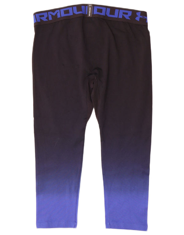 Leggings Under Armour pentru femei Heat Gear Crop UK 20 2XL Black Colorblock