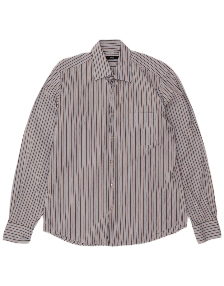 Cămașă pentru bărbați Hugo Boss Mărimea 40 15 3/4 Bumbac cu dungi albastre medii