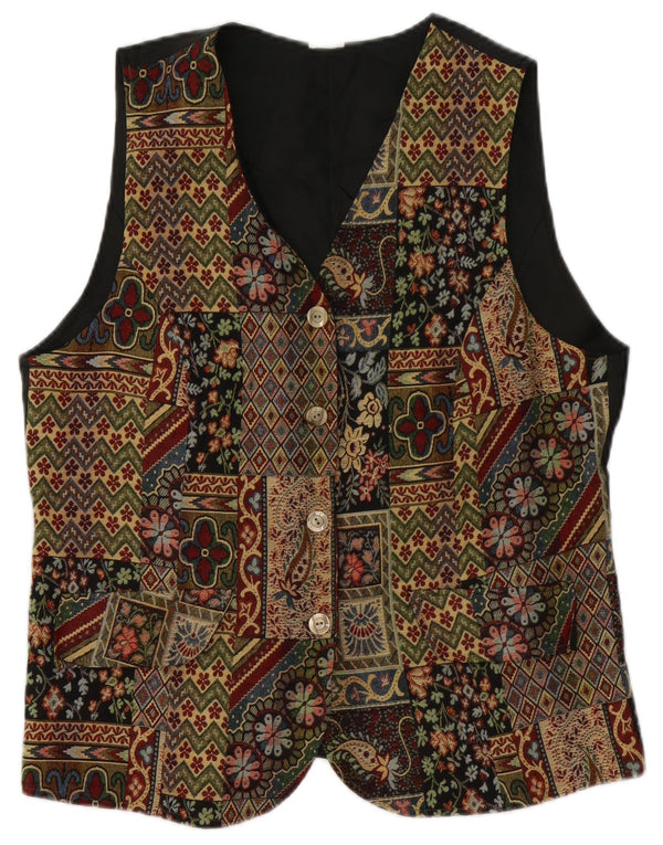 Vestă vintage pentru femei UK 14 Medium Green Floral