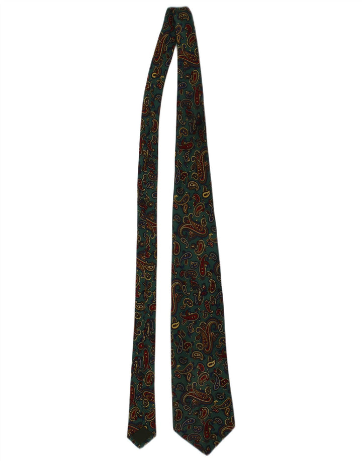 Gilberto Mens Cravata Mărime Unică Verde Paisley Silk Classic