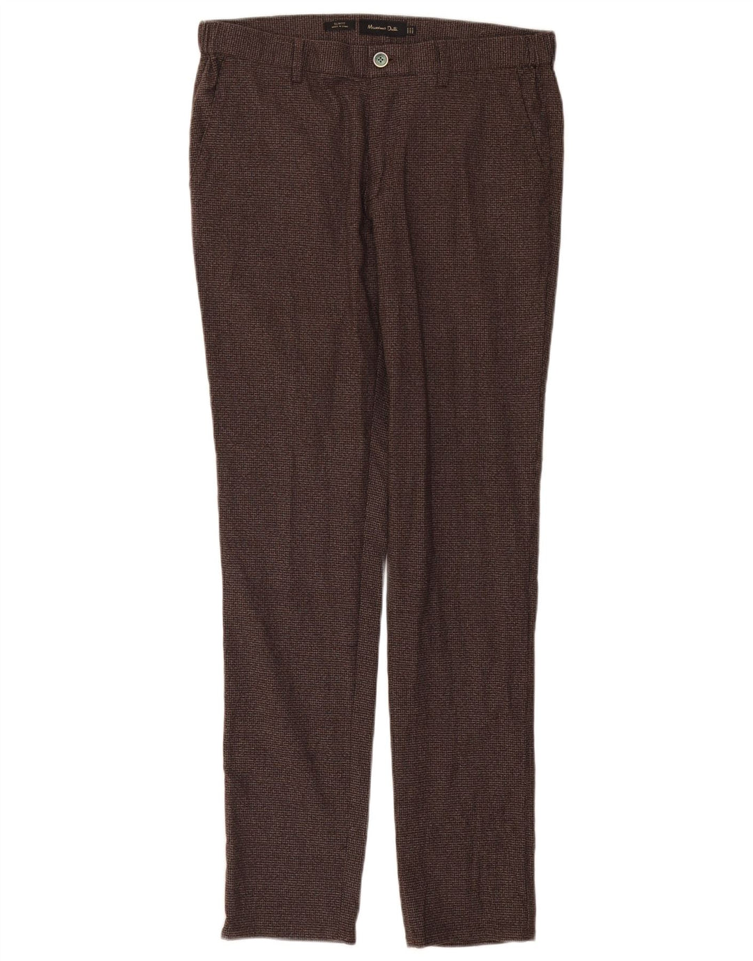 Massimo Dutti Pantaloni chino pentru bărbați EU 42 Large W32 L32 Brown Houndstooth