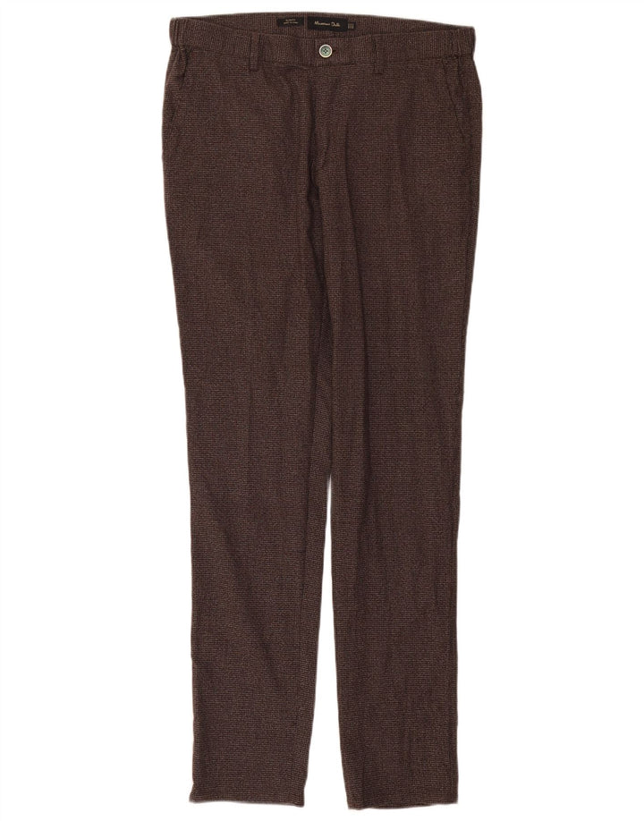 Massimo Dutti Pantaloni chino pentru bărbați EU 42 Large W32 L32 Brown Houndstooth
