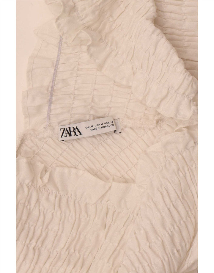 Top pentru femei Zara cu mânecă lungă, cu umăr deschis, UK 12 Medium White