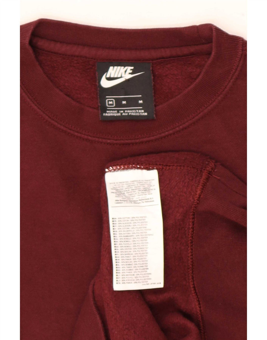 Pulover Nike pentru bărbați, bumbac mediu burgundă
