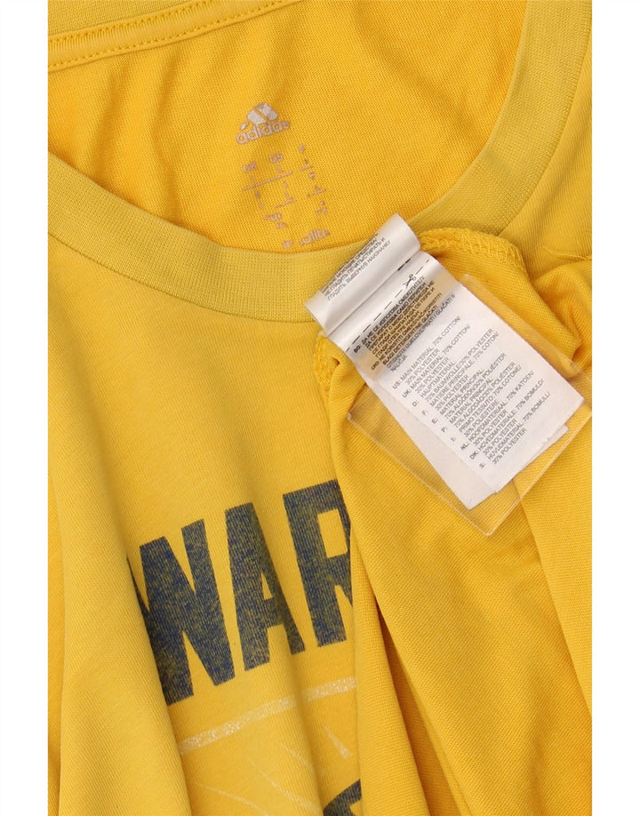 Tricou grafic ADIDAS Golden State Warriors pentru bărbați Top mare din bumbac galben