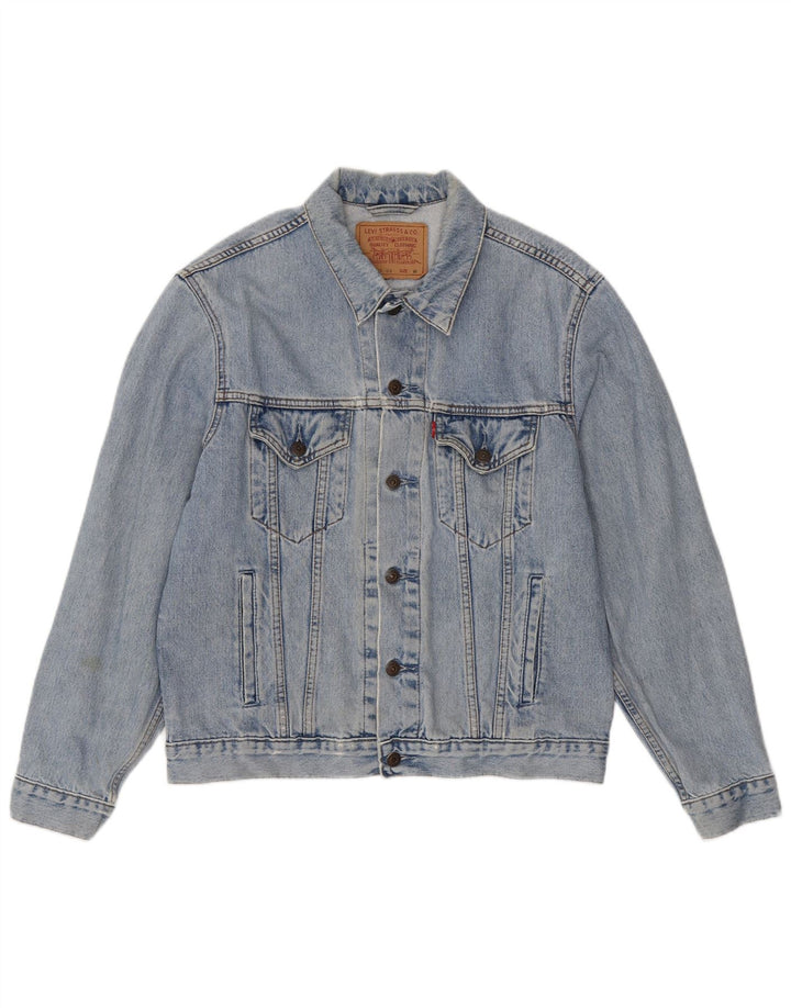 Jachetă de blugi Levi's 70503 pentru bărbați UK 38, bumbac albastru mediu