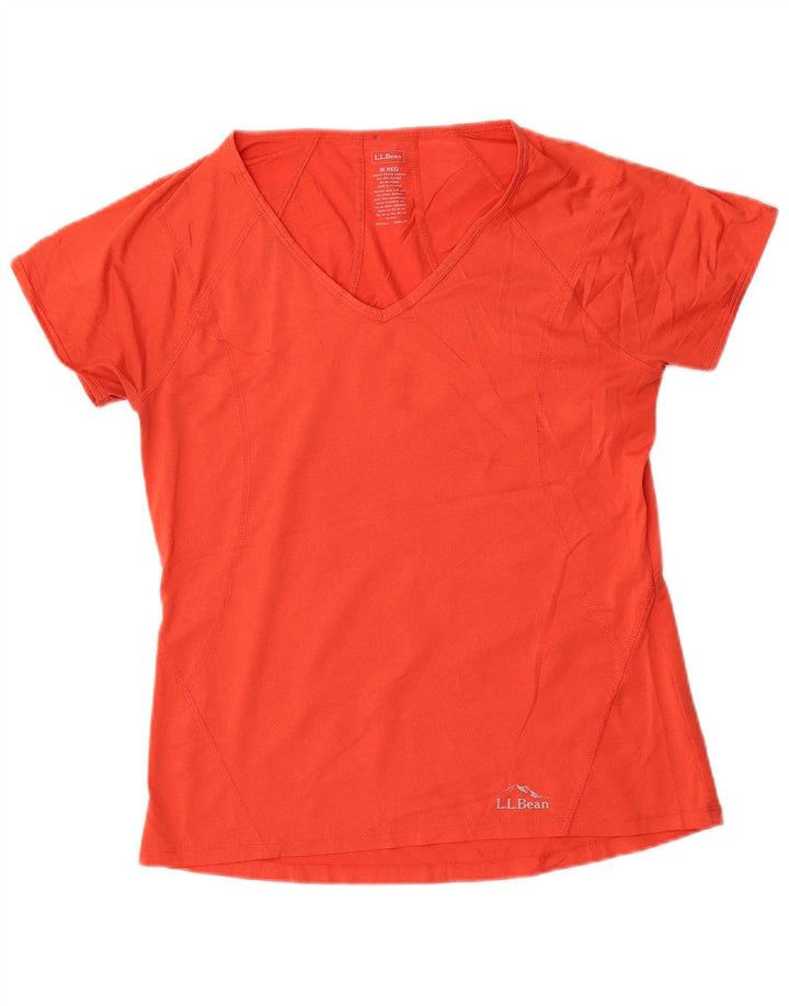 L.L.Bean Tricou obișnuit pentru femei Top UK 12 Medium Portocaliu Poliester Sport