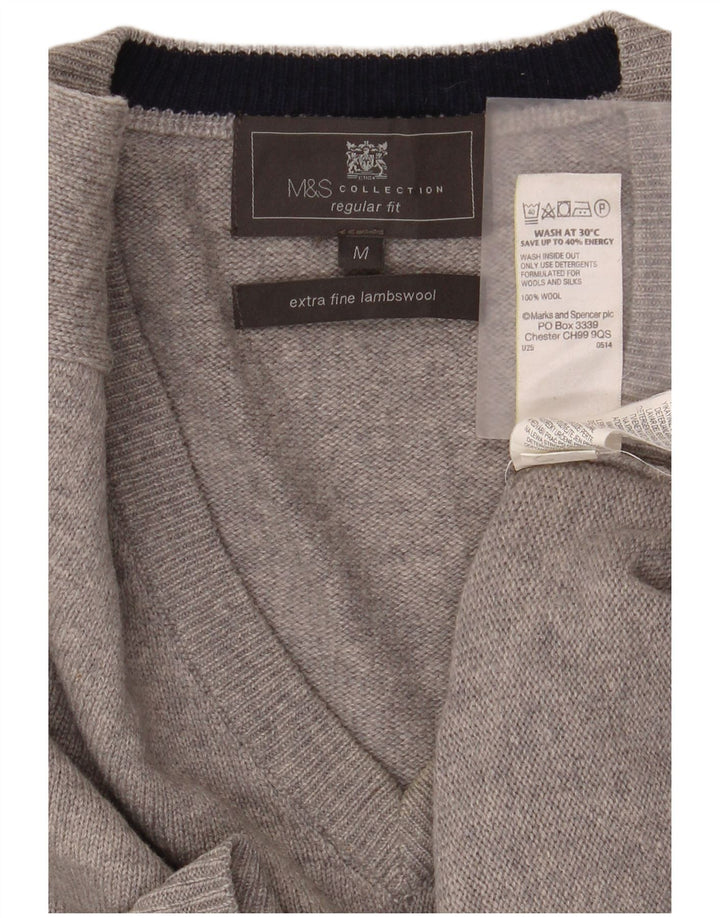 Pulover cu decolteu în V Marks & Spencer pentru bărbați, gri mediu