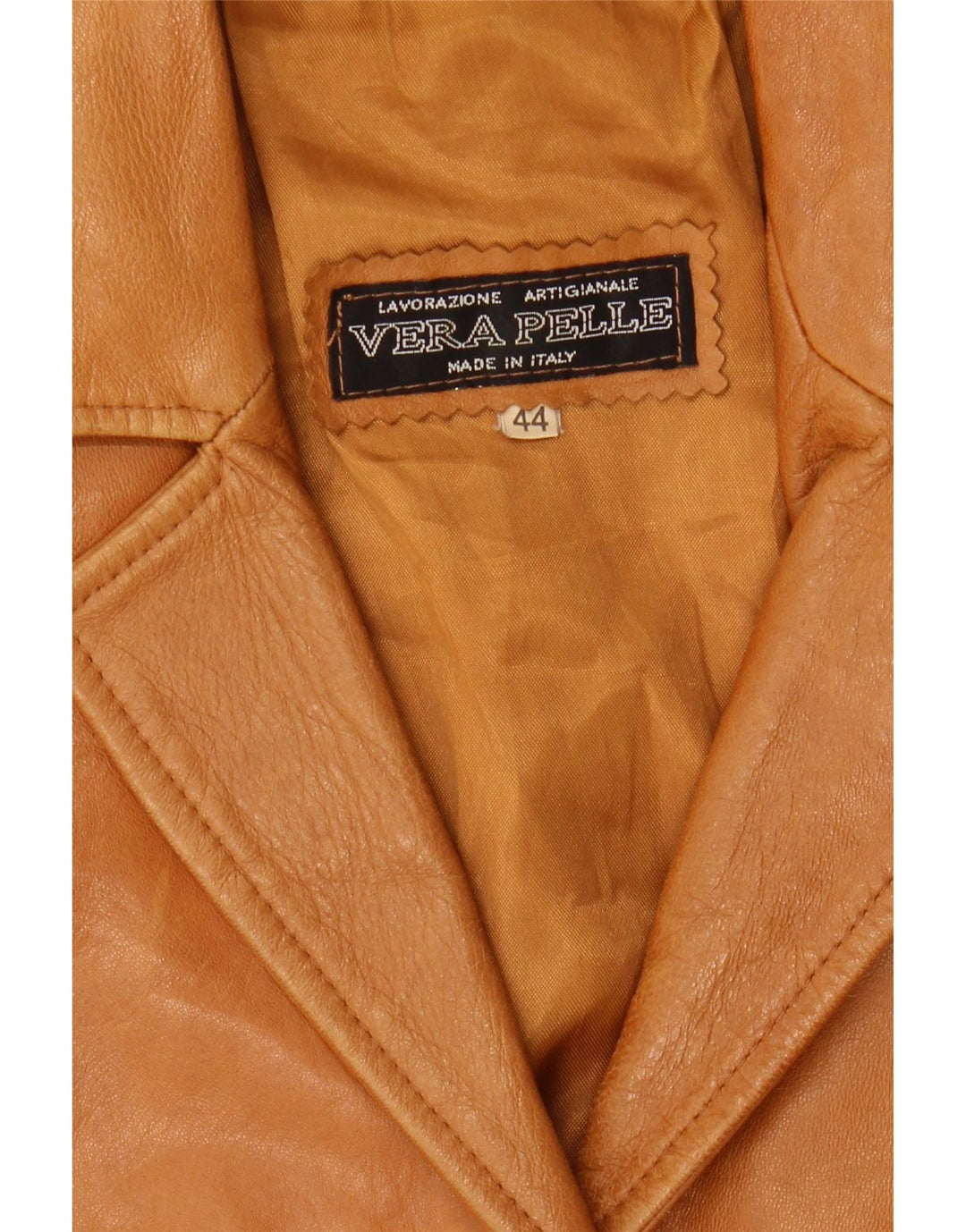 LAVORAZIONE ARTIGIANALE Womens Leather Jacket IT 44 Medium Brown Leather