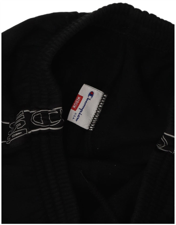 Pantaloni de trening grafic pentru bărbați CHAMPION, bumbac mediu negru