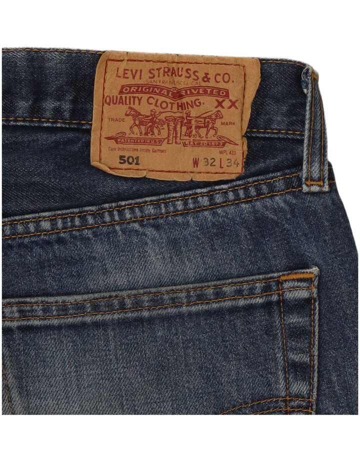 Bermudă pentru bărbați LEVI'S 501 denim, W32, bumbac albastru mediu