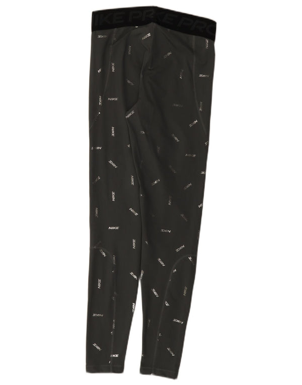 Leggings grafic Nike Dri Fit pentru femei UK 12 Medium Gri Poliester