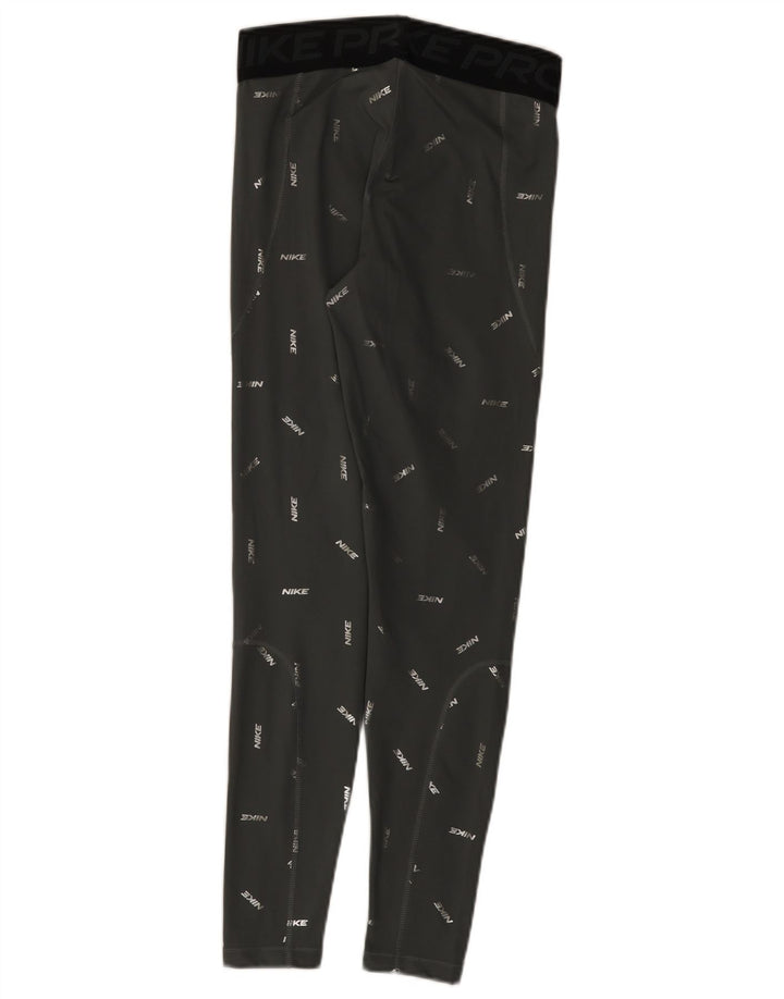 Leggings grafic Nike Dri Fit pentru femei UK 12 Medium Gri Poliester