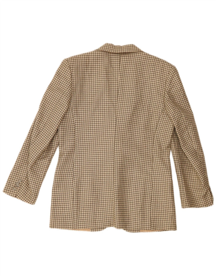 Jachetă pentru femei Anna Blazer cu 2 nasturi IT 44 Medium Beige Houndstooth Lână