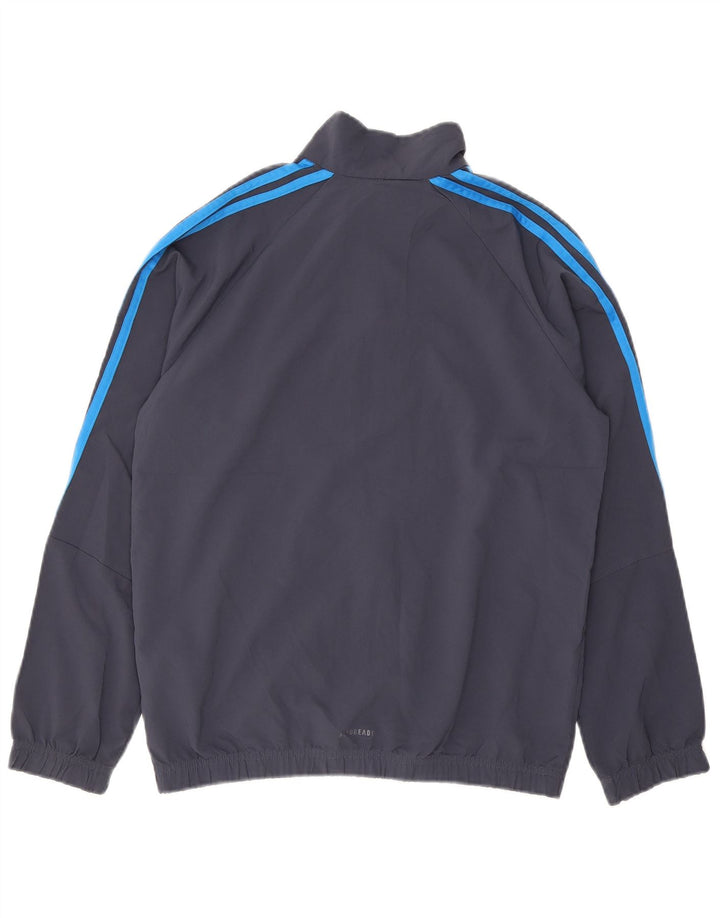 Jachetă Adidas Aeroready pentru trening pentru băieți 11-12 ani, poliester bleumarin