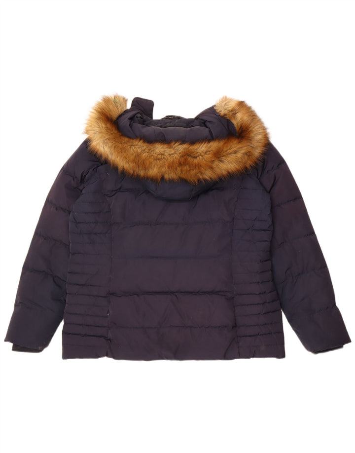 Crew Clothing Jachetă căptușită cu glugă pentru femei UK 16 Poliester mare bleumarin