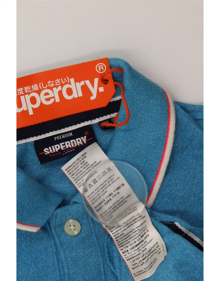 Tricou polo pentru bărbați Superdry, mare, albastru, bumbac