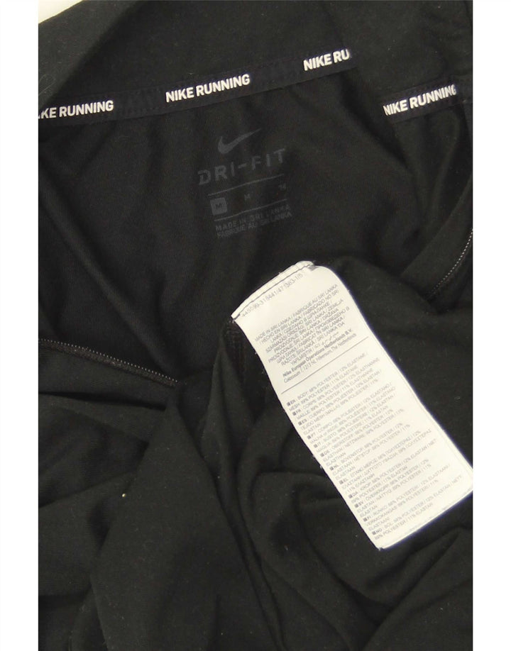 Top de trening Nike Dri Fit Zip Neck Pullover pentru femei UK 14 Medium Black