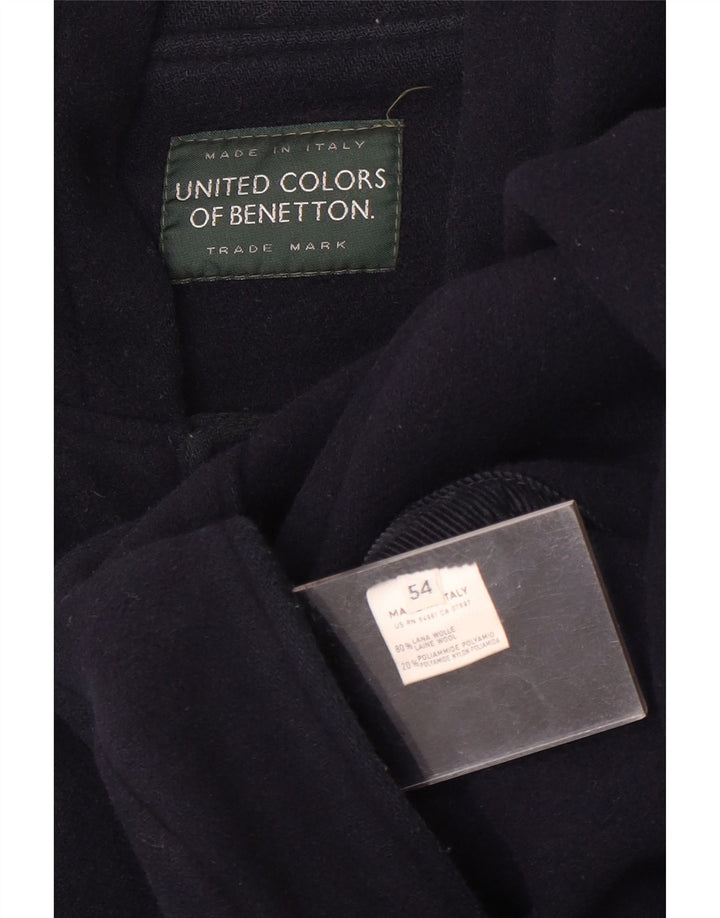 BENETTON Manson cu glugă pentru bărbați IT 54 2XL Lână bleumarin
