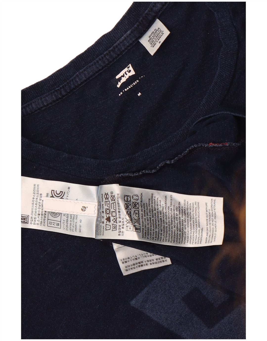Tricou grafic pentru bărbați Levi's Top mediu din bumbac bleumarin