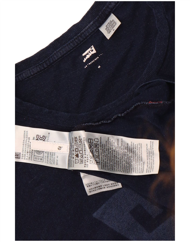 Tricou grafic pentru bărbați Levi's Top mediu din bumbac bleumarin