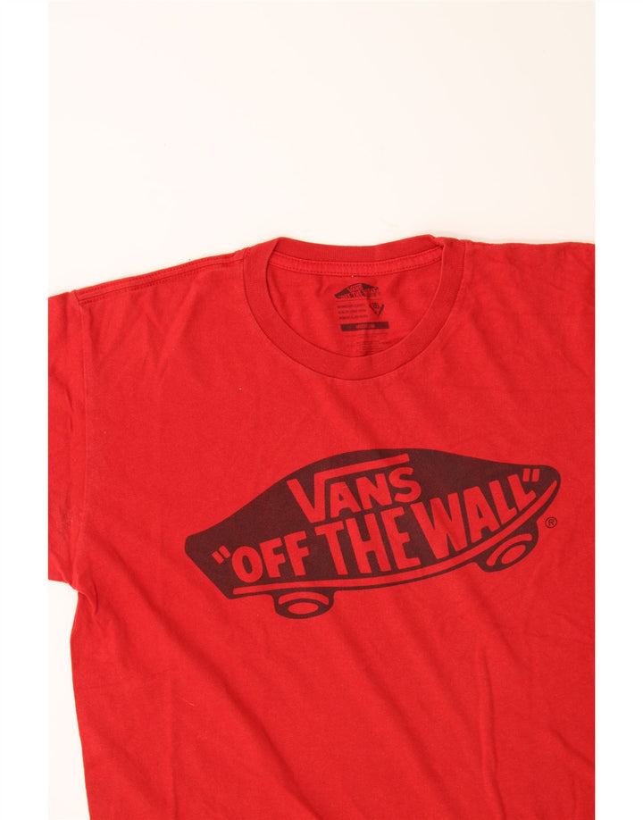 VANS Mens Graphic T-Shirt Top Medium Red Vintage Vans and Second-Hand Vans from Messina Hembry 