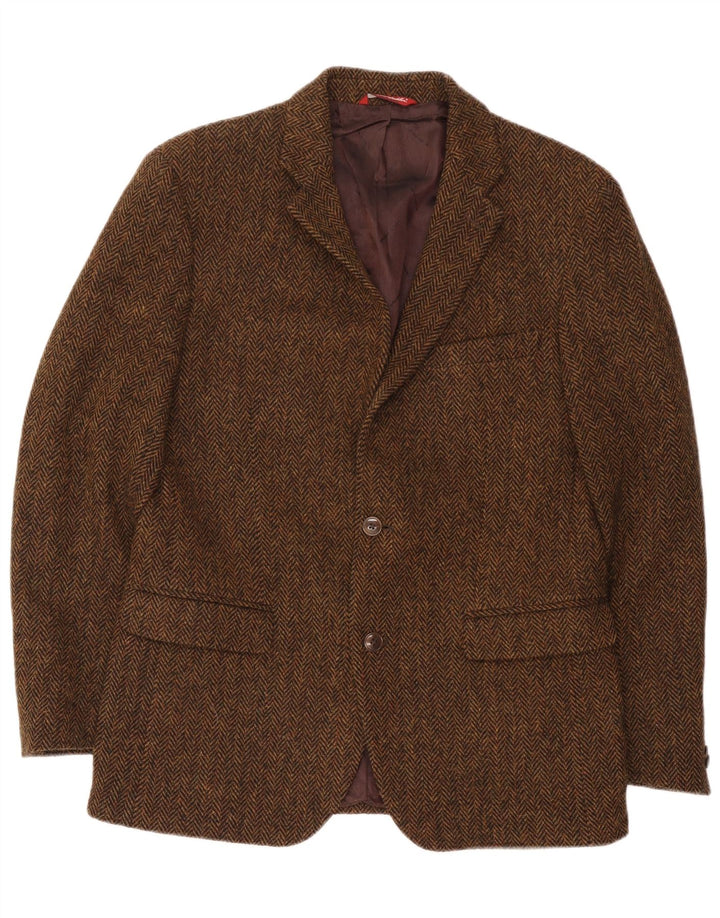 Jachetă pentru bărbați Harris Tweed, cu 2 nasturi, IT 50, mare, maro, oase