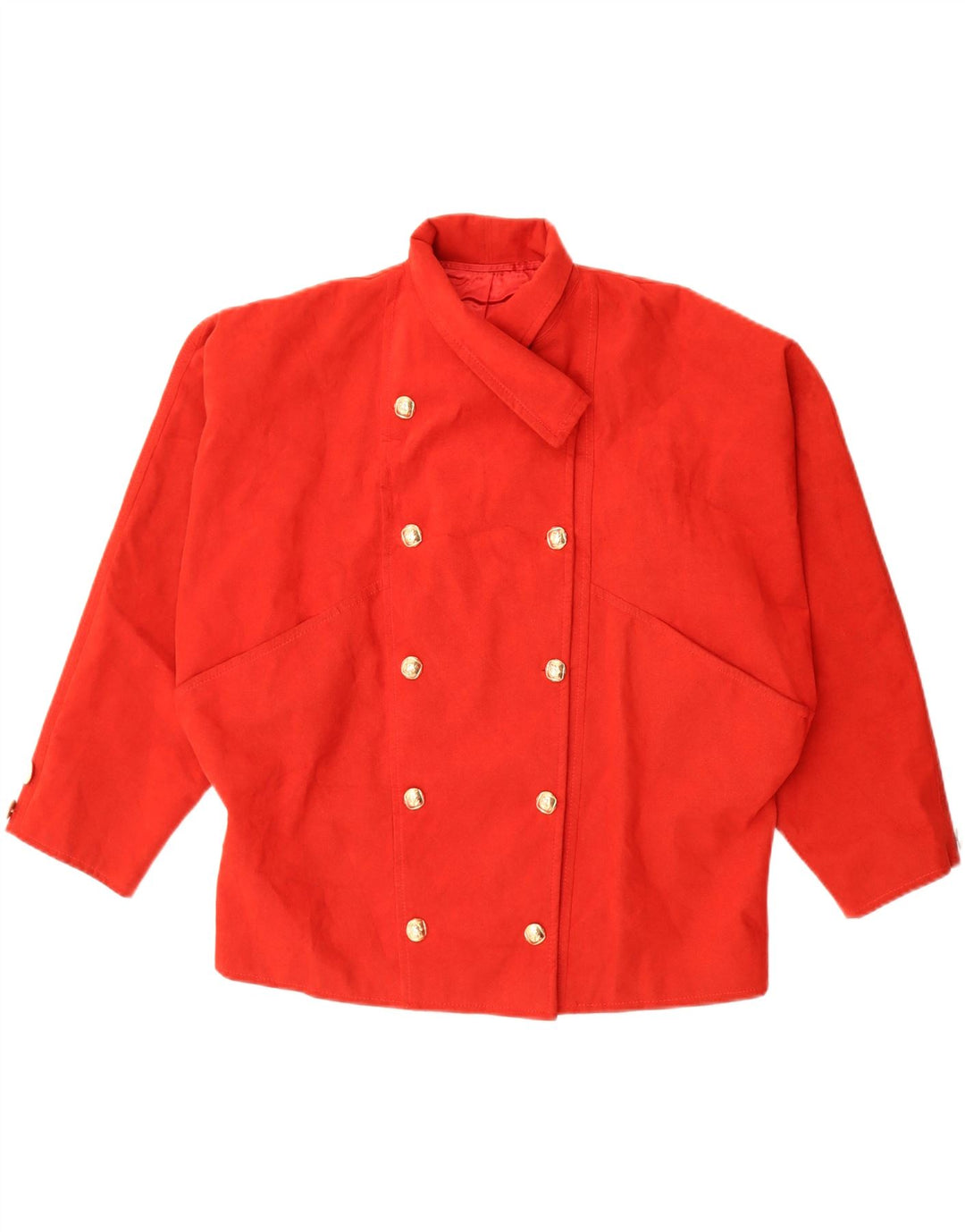 VINTAGE Jachetă pentru femei supradimensionată cu două pieptări, UK 20 2XL, roșu