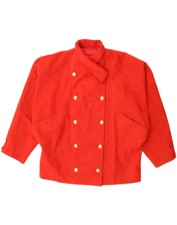 VINTAGE Jachetă pentru femei supradimensionată cu două pieptări, UK 20 2XL, roșu