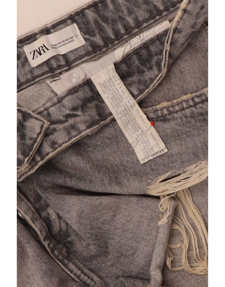 Pantaloni scurți din denim învechit pentru femei Zara EU 42 Large W32 Bumbac gri