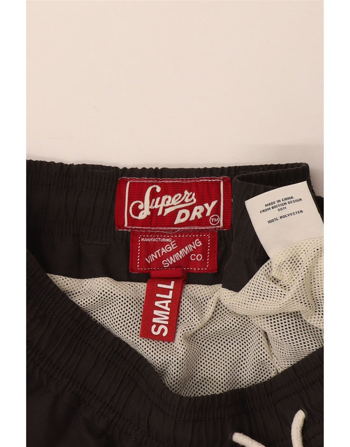 Pantaloni scurți de înot grafic Superdry pentru bărbați, poliester mici, gri