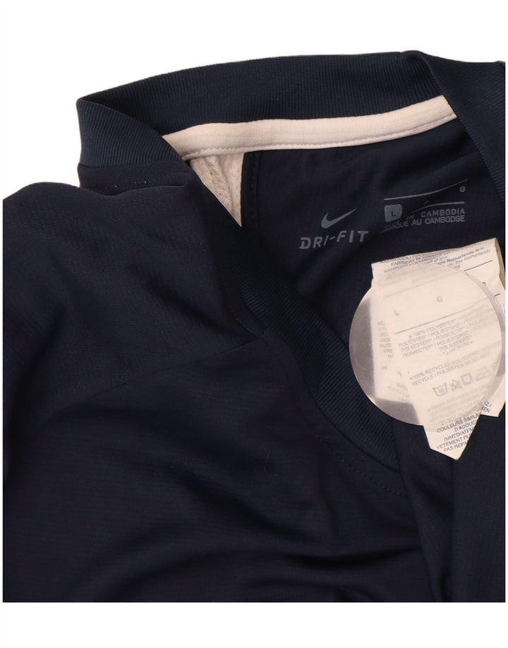 Tricou pentru bărbați NIKE Dri Fit Top mare, albastru bleumarin, poliester color bloc