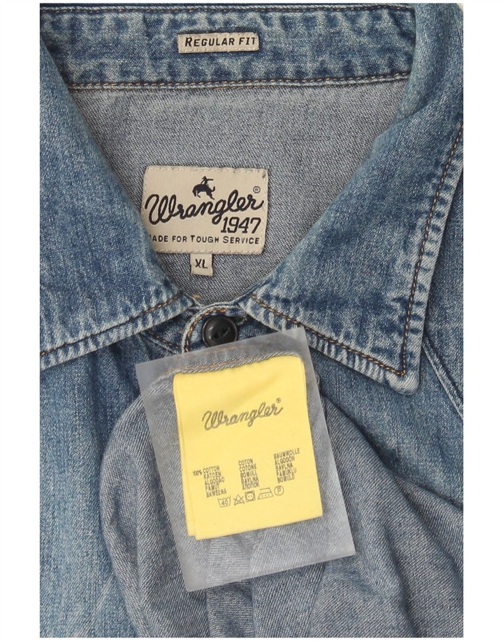 Cămașă din blugi Wrangler pentru bărbați, XL, bumbac, cu ajustare normală